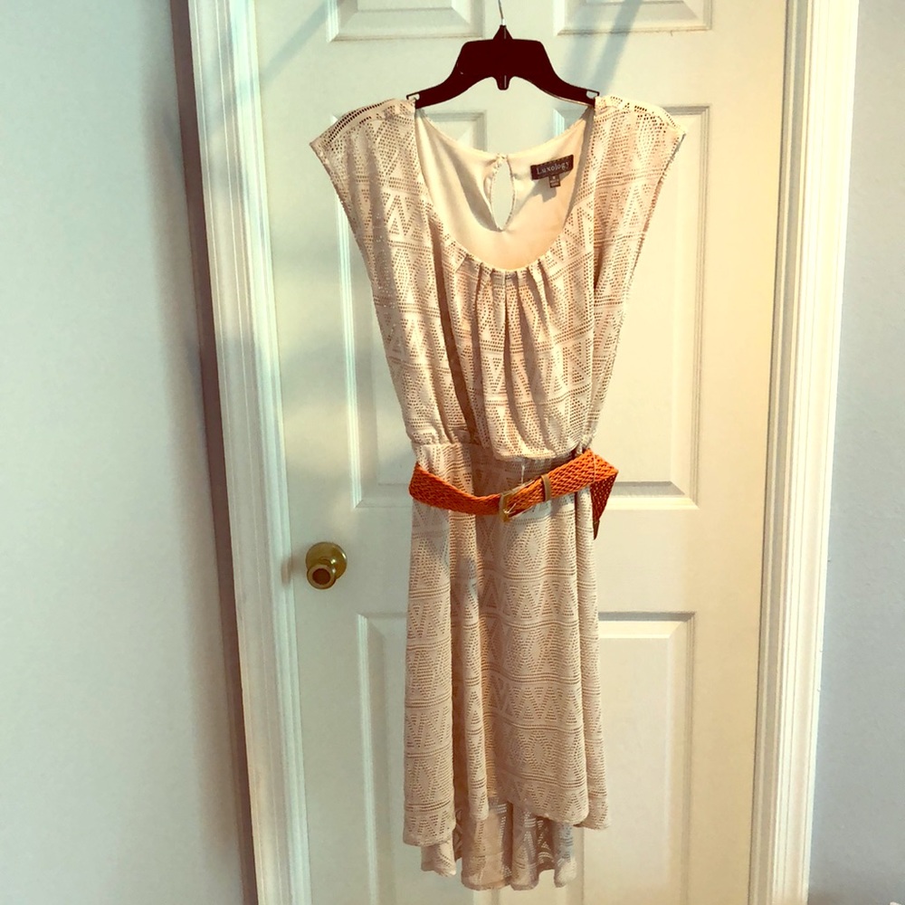Hi-Lo Knit Mesh Dress